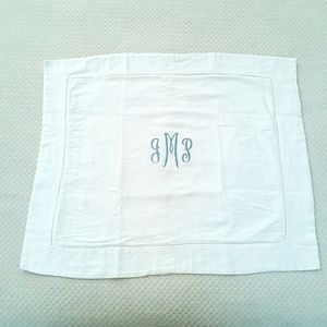 Picque Standard Pillow Sham | White with Monogram